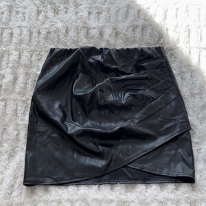 PrettyLittleThing Black Faux Leather Mini Skirt